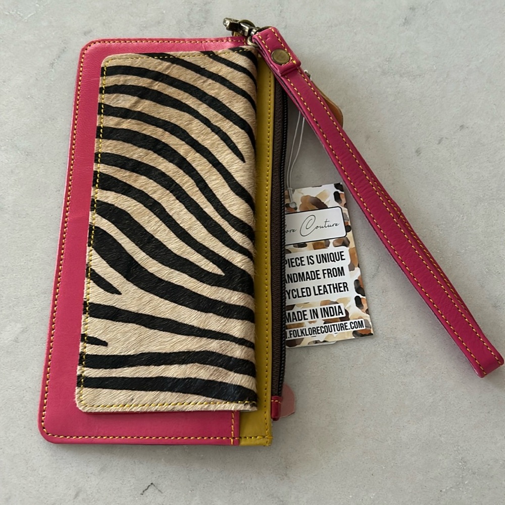 Folklore Couture Upcycled Leather Wristlet